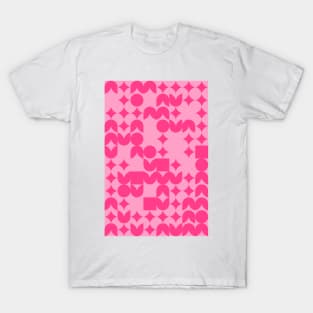 Girly Pinkish Geometric Pattern - Flowers & Stars #5 T-Shirt